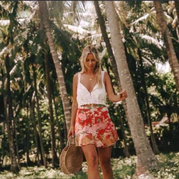 Spell and the gypsy collective vintage Delilah Ruby Mini Skirt M & S - Picture 2 of 8